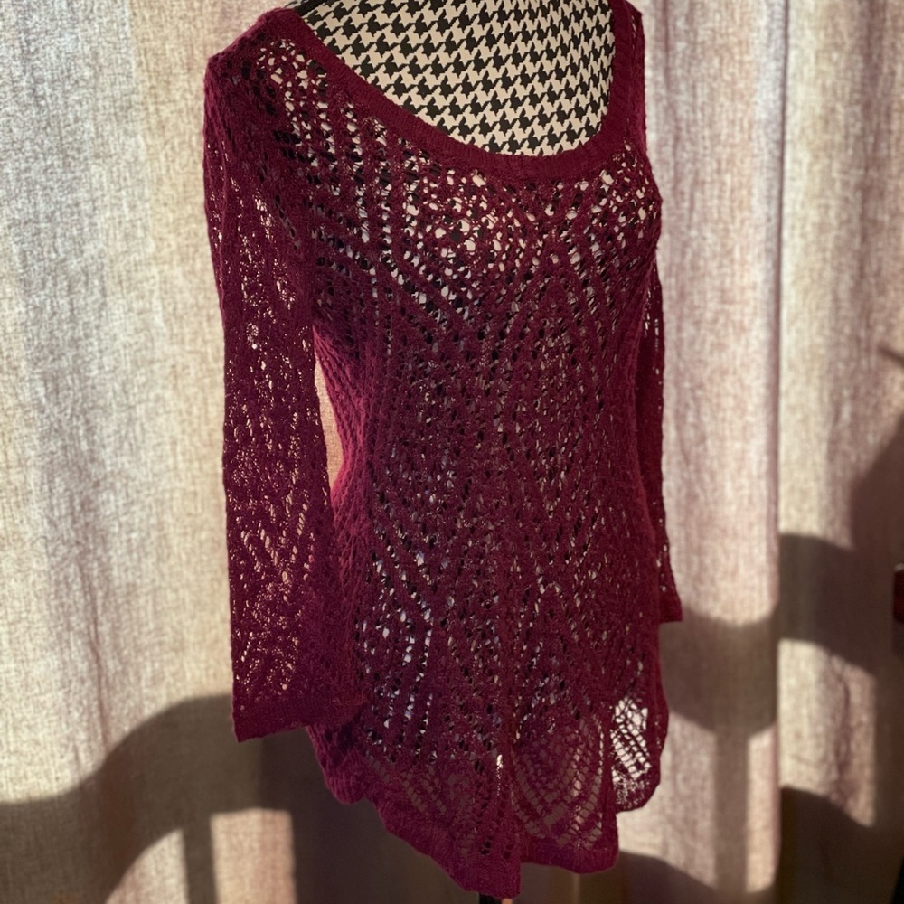 Mesh-knit sweater